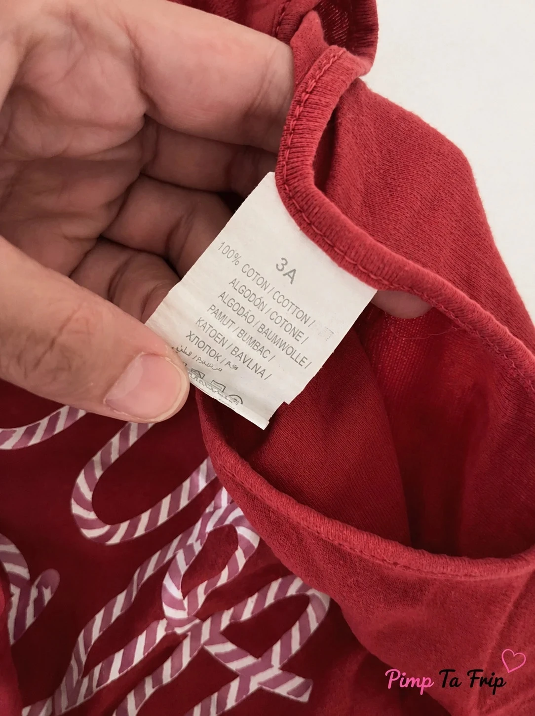 Lange mouw T-shirt meisje Love is all – 3/4 jaar – Baksteen rood – photo 4